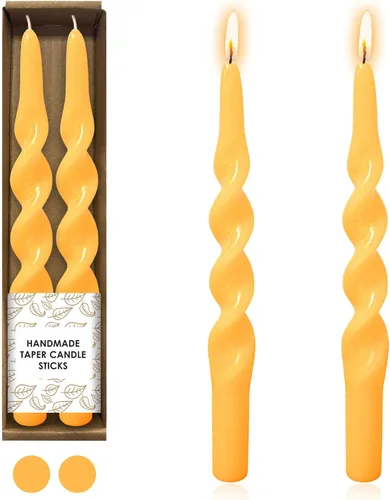 Vista 25 de Candelabros en espiral verde y velas cónicas verdes - Gedengni 7.5 pulgadas Velas cónicas cortas y encantadoras con diseño retorcido, velas sin