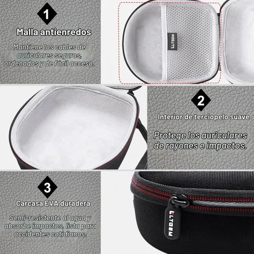 Vista 3 de LTGEM - Funda para auriculares compatible con auriculares Bluetooth inalámbricos Marshall Major V/IV/III/II, bolsa de almacenamiento de viaje