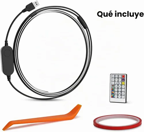 Vista 6 de Feit - Tira de luces LED eléctricas que cambian de color, regulable RGB USB con control remoto, 5 pies