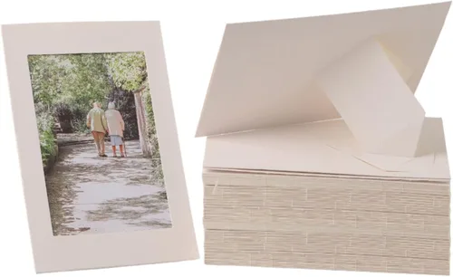 Vista 10 de 50 paquete de marcos de fotos de papel en pie de 4 x 6, marco de fotos de cartón con caballete, tarjetas de marcos de fotos de papel, marcos