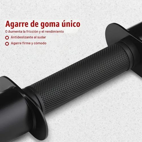 Vista 3 de Par de mancuernas olímpicas de 16" con asas para discos de 2 pulgadas, barras de mancuernas cargables con empuñaduras de goma estriada