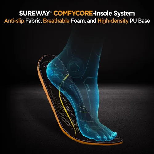 Vista 5 de SUREWAY - Botas vaqueras Chelsea del oeste para hombre, punta cuadrada, resistentes para todo tipo de clima, diseñadas para mayor comodidad