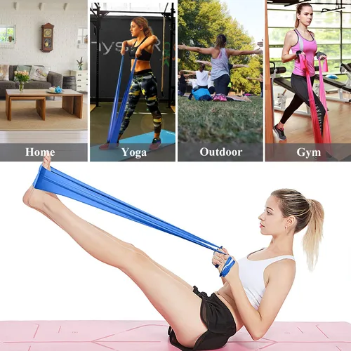 Vista 7 de Banda de resistencia para entrenar bandas de ejercicio, bandas elásticas de entrenamiento, bandas elásticas para ejercicio con 3 niveles