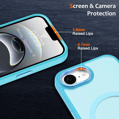 Vista 136 de Anuck - Funda magnética para iPhone 11 compatible con MagSafe, carcasa trasera mate translúcida dura, borde de TPU, delgada, resistente a impactos