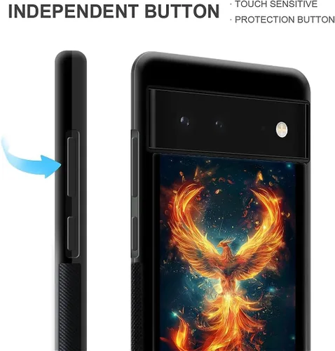 Vista 1476 de Compatible con Google Pixel 4A 5G Mobile Case Creative Acrylic Panel trasero Silicona Protección Grip especialmente diseñado para Google Pixel 4A 5G