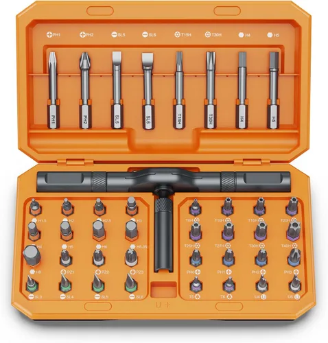 Vista 10 de Bomivoi Juego de destornilladores magnéticos 42 en 1, juego de destornilladores de trinquete, juego de destornilladores magnéticos multibits con Azul