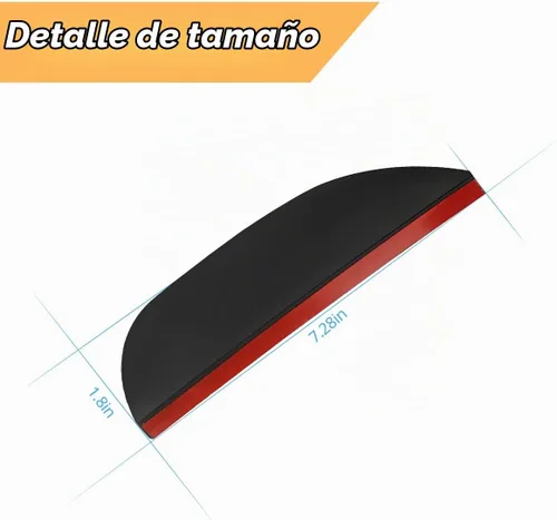 Vista 2 de Osilly 2 piezas de protector de visera de lluvia para espejo retrovisor de automóvil, cubierta de cejas de lluvia para espejo lateral, PVC Negro