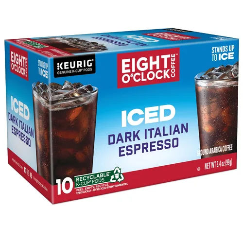 Vista 11 de Eight O'Clock Coffee ICED Dark Italian, Keurig - Cápsulas K-Cup de una sola porción, café helado tostado oscuro, 60 unidades (6 paquetes de 10)