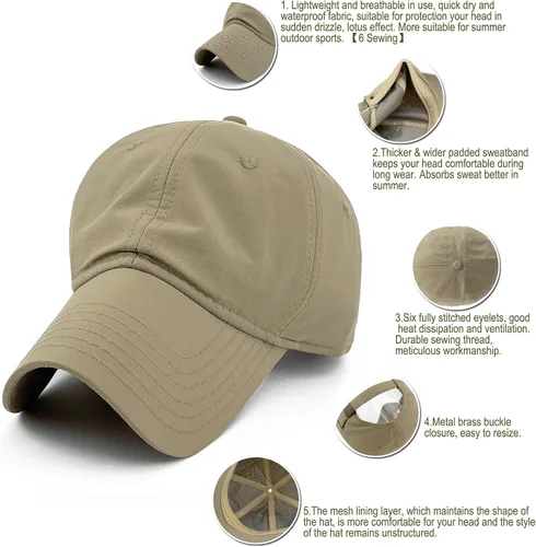 Vista 2 de Gorras de béisbol impermeables para hombre y mujer, de secado rápido, para verano, deportes al aire libre, correr, protección solar
