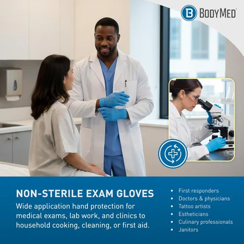 Vista 7 de BodyMed Guantes de nitrilo para examen y uso doméstico, medianos, 1,000 unidades, guantes desechables sin látex y polvo para uso médico, cocina