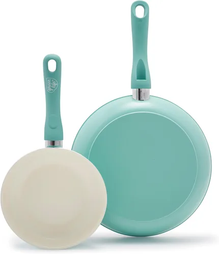 Vista 12 de GreenLife Juego de sartenes antiadherentes (7 y 10 pulgadas), sartenes de cerámica no tóxicas sin PFAS, aptas para lavavajillas y horno, sartenes