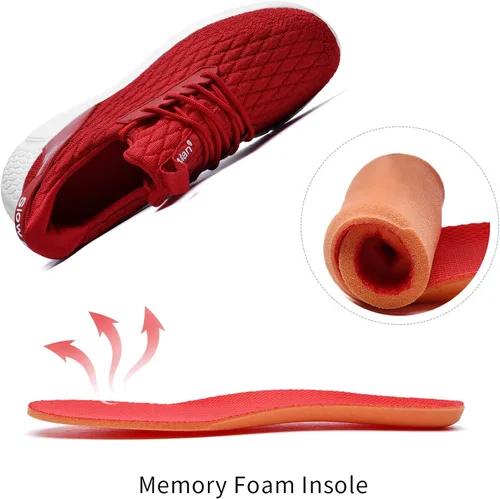 Vista 5 de Slow Man Zapatos de correr para hombre zapatos de caminar para hombre de malla de punto transpirables zapatos deportivos sin cordones cómodos