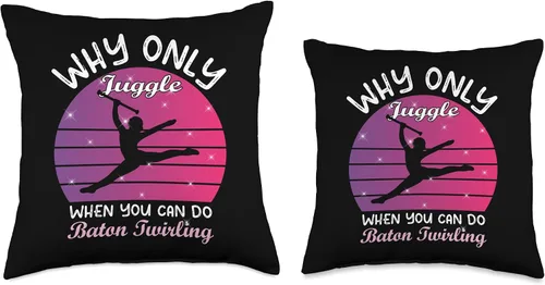 Vista 3 de Cool majorette baton twirling gifts Why only Juggle When You Can-Baton Twirler - Almohada de 16 x 16 pulgadas, multicolor