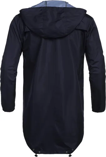 Vista 3 de COOFANDY Chaqueta impermeable para hombre, con capucha, ligera, resistente al viento, para exteriores, larga