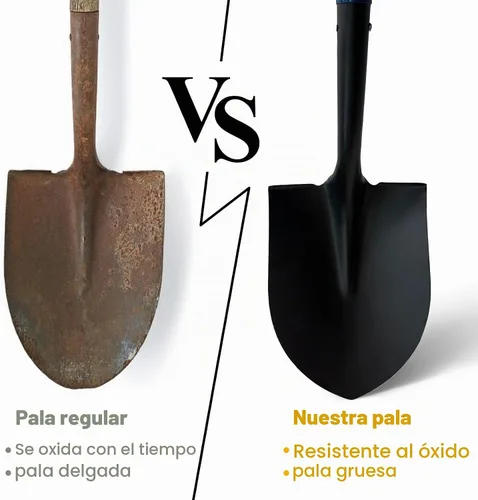 Vista 5 de Pala para excavar, pala de jardín resistente con mango en D, mango de madera de punta redonda de 41 pulgadas, ideal para jardinería, paisajismo