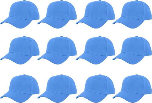Vista 120 de Gorras de béisbol con correa trasera ajustable, lisas, negras, 12