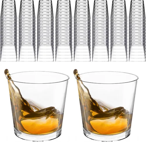 Vista 7 de DecorRack Vasos de chupito de 1 oz, 80 vasos de chupito de plástico duro transparente, vasos desechables para fiesta, mini vasos de chupito
