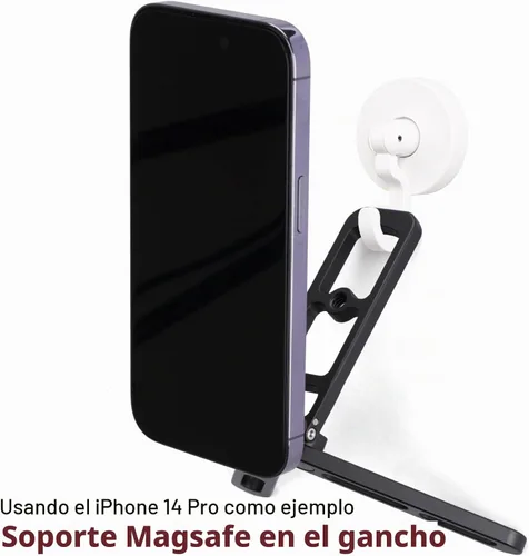 Vista 5 de Trípode de bolsillo compatible con MagSafe, sujeción magnética resistente, altura ajustable para teléfonos MagSafe, ideal para vlogging