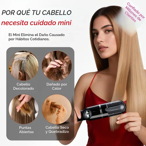 Vista 8 de Split-Ender Mini 2 – Recortadora de Puntas Abiertas original inalámbrica para cabello seco, dañado, quebradizo, rizado, encrespado o lacio