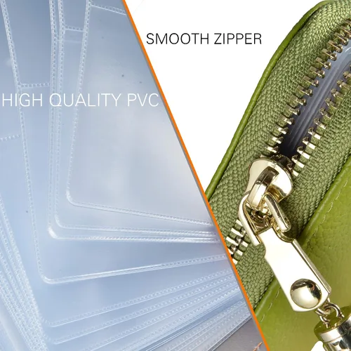 Vista 7 de Easyoulife - Billetera de piel con cierre y tarjetero para mujer, con bloqueo de interferencia de radiofrecuencia (RFID), cartera Rfid, M