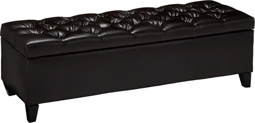 Vista 18 de Christopher Knight Home Ottilie Boucle Fabric Storage Ottoman Bench, Wooden Rectangular Ottoman with Storage, Bedroom End of Bed Foot Stool Beige