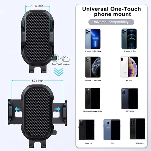 Vista 2 de Soporte de teléfono para automóvil, soporte flexible de cuello de cisne para teléfono, soporte ajustable compatible con iPhone 13 Pro Max 12 Pro 11