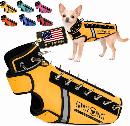 Vista 35 de CoyoteVest SpikeVest - Chaleco de arnés para perro, accesorios reflectantes para perros con picos para proteger a tu mascota de ataques de Raptor