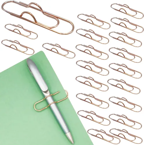 Vista 10 de Soporte para bolígrafo para cuaderno, 20 clips de metal coloridos para bolígrafos, soporte multifuncional para clips de papel, portátil, lindo