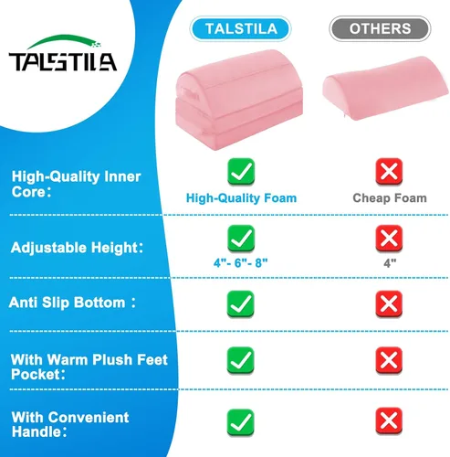 Vista 6 de TALSTILA Reposapiés para debajo del escritorio en el trabajo, reposapiés ergonómico de 3 alturas ajustables, reposapiés con bolsillo cálido