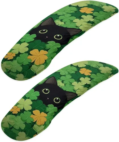 Vista 10 de Fundas para reposabrazos de silla de escritorio con estampado de estrellas de gato, 2 fundas elásticas para reposabrazos de silla de oficina, a