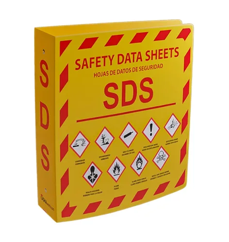 Vista 8 de (YS), 1 paquete, carpeta SDS - requisitos de 2024, uso pesado de 1.5 pulgadas, carpeta SDS de hoja de datos de seguridad de 3 anillos