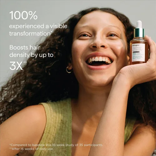 Vista 5 de Briogeo Destinado a la densidad de cafeína + suero de densidad de péptidos de biotina Aumenta el grosor y el volumen del cabello para cabello fino
