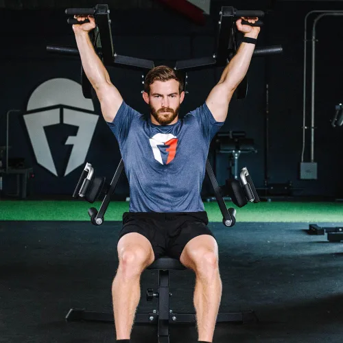 Vista 5 de Titan Fitness Máquina de prensa de hombros y deltoides cargada con placa, capacidad de 700 libras, entrenamiento de fuerza superior del cuerpo