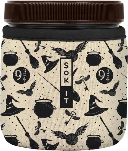 Vista 132 de Sok It IceCreamSok - Funda de neopreno aislada (flores abstractas, pintas de helado cónicas)