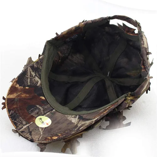 Vista 4 de Gorro táctico militar antiterrorista de camuflaje para deportes al aire libre, hoja de entrenamiento militar gorra Marrón