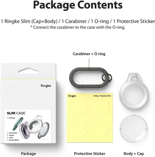 Vista 8 de Ringke Slim Compatible con AirTag - Transparente