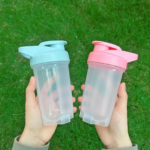 Vista 6 de Shaker Bottle Protein Shakes Cup y botella agitadora de 10 onzas/10.1 fl oz con bolas batidoras, juego de botellas de proteínas, plástico sin BPA