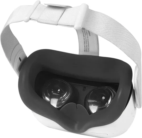 Vista 2 de TATACO VR - Funda de silicona para Oculus Quest 2 a prueba de sudor ligera antideslizante lavable color negro