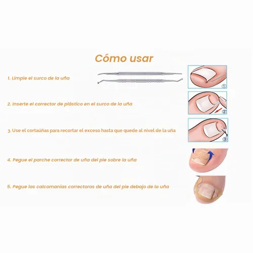 Vista 6 de Tratamiento de uñas encarnadas, juego profesional de herramientas de pedicura de uñas encarnadas, 60 piezas de parche corrector de uñas