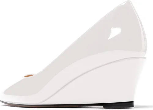 Vista 7 de WAYDERNS Zapatos de tacón bajo con punta cuadrada de charol para mujer, 2 pulgadas
