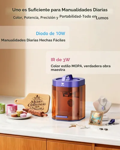Vista 8 de WECREAT Grabador láser portátil Lumos, IR de 3 W y diodo de 10 W, 157.480 Básico