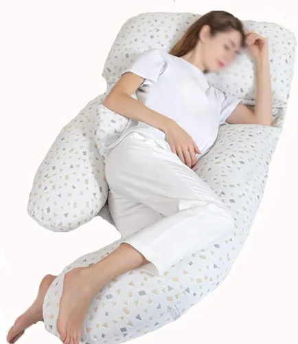 Vista 7 de Almohada de embarazo, almohada desmontable en forma de U, almohada de lactancia y maternidad para espalda, caderas, piernas y vientre para mujeres