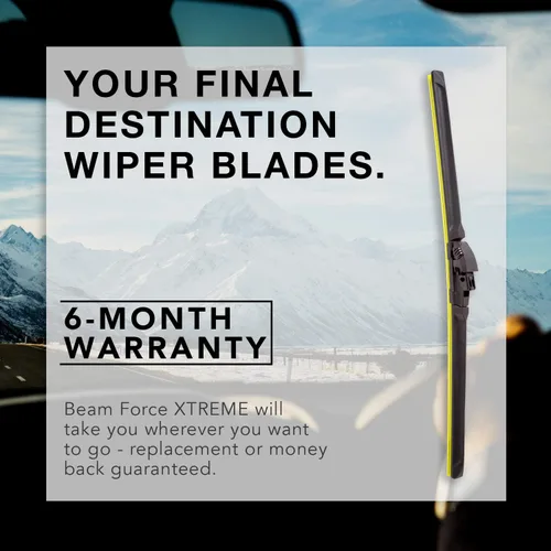 Vista 6 de Beam Force XTREME - Escobillas limpiaparabrisas de 17 + 17 pulgadas con goma Fukoku japonesa para una vida útil más larga (par)