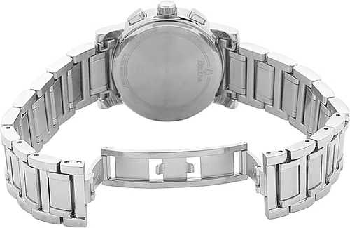 Vista 2 de Bulova Reloj cronógrafo con tachuelas de diamantes 96R19 para mujer, Blanco, Reloj de cuarzo, cronógrafo
