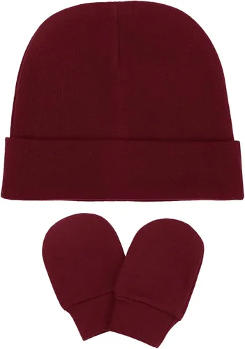 Vista 7 de BQUBO Baby Hats and Mittens Infant Cotton Beanie Gloves No Scratch Set Newborn Hospital Hat for Boys Girls