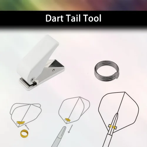Vista 4 de Kit de herramientas de dardos, 50 anillos de goma, 50 arandelas de metal con herramienta de llave de dardos, herramienta de perforación de agujero