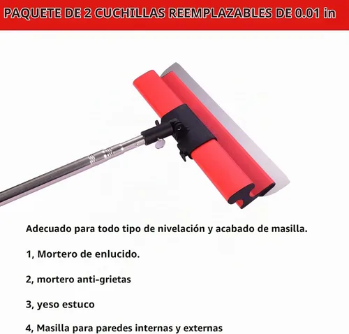 Vista 6 de Cuchilla para paneles de yeso con mango de extensión, cuchillas de 12 pulgadas, 20 y 32 pulgadas con 2 cuchillas de 0.012 in, tapas de extremo