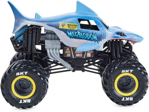 Vista 4 de Monster Jam 2021 Target Exclusive Breaking World Records Series 1:24 Megalodon fundido a troquel