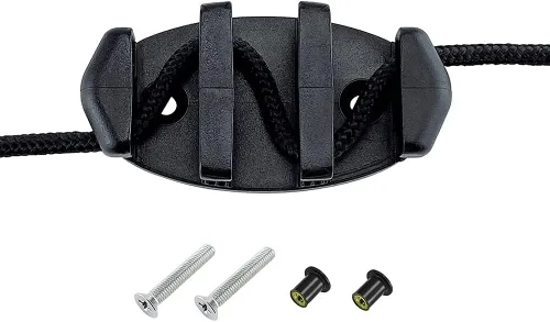 Vista 4 de Tacos de nailon para kayak en zigzag color negro, paquete de 2, tacos de cuerda resistentes para kayak, canoa, barco, acoplamiento, incluye