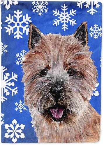 Vista 152 de Caroline's Treasures SC9374GF Bulldog English Snow flakes Holiday Garden Flag Buzón Bandera decorativa para patio exterior, patio, obras de arte